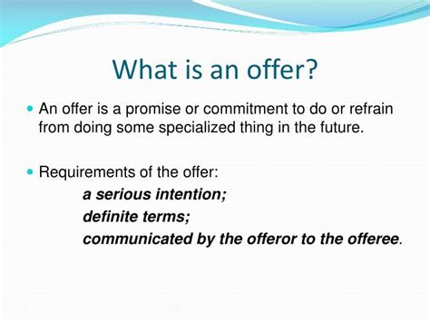 Offer Meaning .